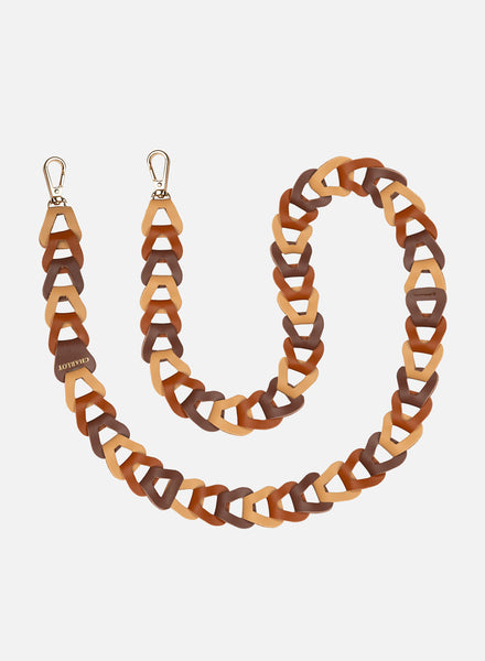 CHARLOT PARIS - Mel Tonal Brown Leather Phone Strap - 1