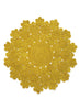 SET OF 2 FLEUR PLACEMATS - Pair of large, hand-woven raffia placemats in yellow - 1
