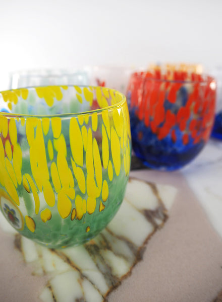 Set of Six Goti de Fornasa Murano Tumblers - Two Tone Multicolour - 3