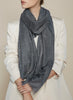 THE CRYSTAL WRAP - Dark grey cashmere wrap with Swarovski crystals - model