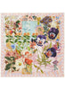 THE PIPPIN SQUARE - Pink multicolour printed modal cashmere scarf - flat