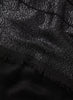 JANE CARR, THE TANGO SCARF - Black pure cashmere scarf with silver metallic stripes - detail