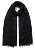 THE CRYSTAL WRAP - Black cashmere wrap with Swarovski crystals - tied