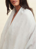 THE CRYSTAL WRAP - Pale grey cashmere wrap with Swarovski crystals - model