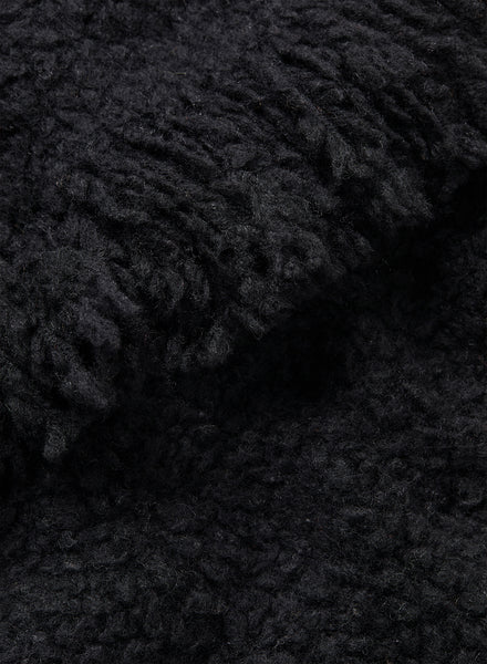 THE TEDDY - Black textured wool cashmere scarf - Detail