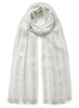 JANECARR - THE SKYLINE - White cashmere scarf with silver stripes - 1
