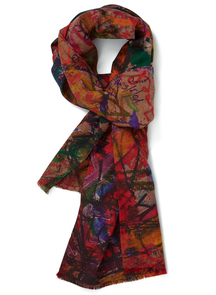 JANE CARR X DIETER ROTH TISCHMATTE SCARF - Printed cotton and silk scarf - tied