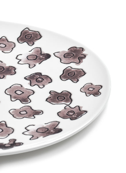 SET OF TWO Dark Viola BREAKFAST PLATES - MARNI - From the Midnight Flowers collection