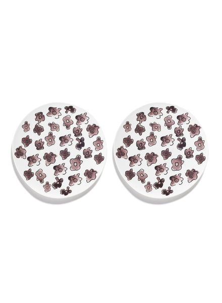 SET OF TWO Dark Viola BREAKFAST PLATES - MARNI - From the Midnight Flowers collection