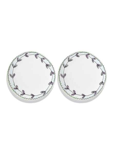 SET OF TWO BREAKFAST PLATES BY MARNI - From the Midnight Flowers collection - 1