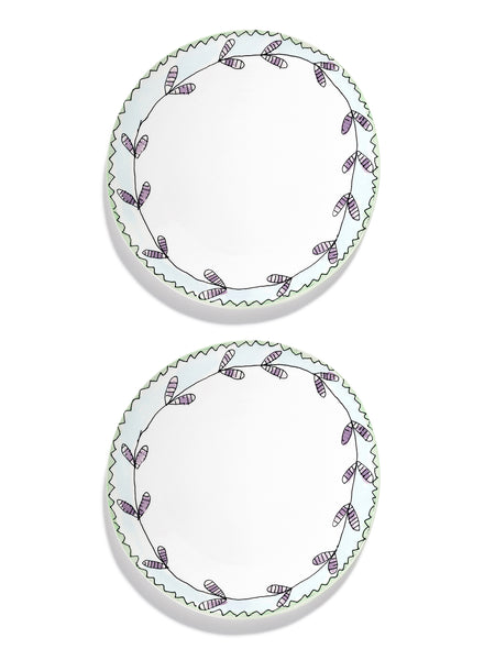 SET OF TWO DINNER PLATES BY MARNI - From the Midnight Flowers collection - 1