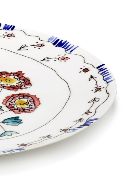 Anemone Milk LARGE SERVING PLATE - MARNI - From the Midnight Flowers collection