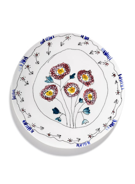 Anemone Milk LARGE SERVING PLATE - MARNI - From the Midnight Flowers collection