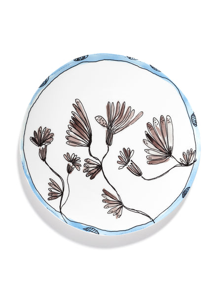 Camelia Aubergine LARGE SERVING PLATE - MARNI - From the Midnight Flowers collection