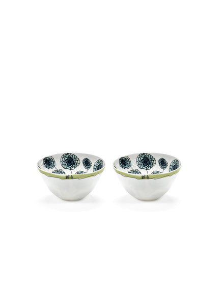 SET OF TWO Anemone Vaniglia SMALL BOWLS - MARNI - From the Midnight Flowers collection