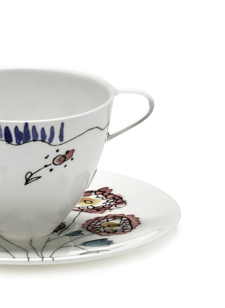 SET OF TWO ESPRESSO CUPS AND SAUCERS BY MARNI - From the Midnight Flowers collection - 2