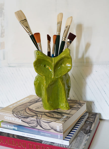 MARNI - GREEN OWL VASE - 2