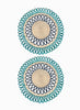 CORO CORA - SET OF TWO MAGNOLIA TURQUOISE AND BLUE PLACEMATS - 1
