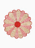 SET OF TWO MARGARITA PLACEMATS - Pair of large, hand woven raffia placemats in pink and red - one