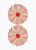 SET OF TWO MARGARITA PLACEMATS - Pair of large, hand woven raffia placemats in pink and red - two