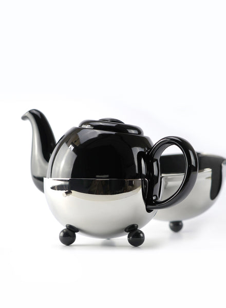 MARIAGE FRÈRES - ART DÉCO 1930 LARGE BLACK TEAPOT WITH MARCO POLO TEA - 2