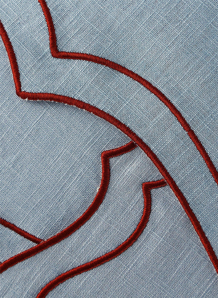 MARIAIDA - SET OF FOUR BRISA BLUE LINEN PLACEMATS - 2