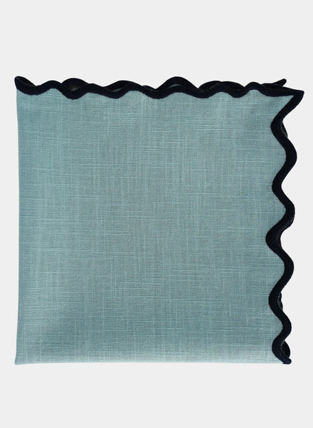 MARIAIDA - SET OF FOUR VILA BLUE LINEN NAPKINS - 2