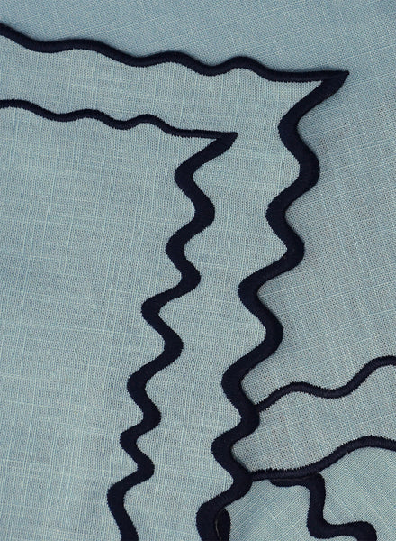 MARIAIDA - SET OF FOUR VILA BLUE LINEN PLACEMATS - 2