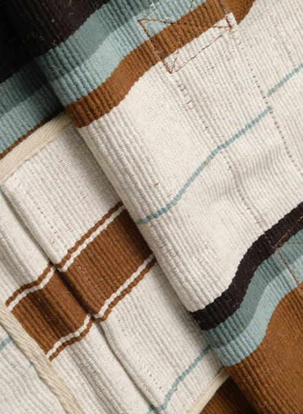 THE BEACH BAG - Coffee Striped Oversized Cotton and Jute Tote - detail 1