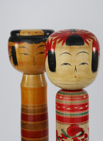 PAIR OF UNIQUE VINTAGE JAPANESE KOKESHI DOLL HIJIORI KEI - detail 1