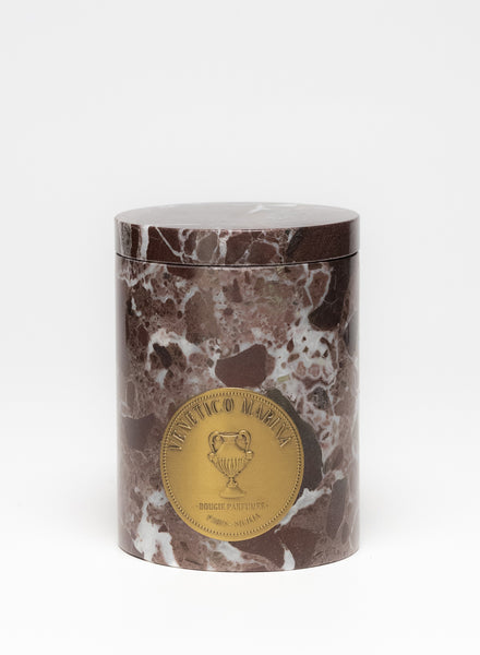 LIPARI CANDLE IN BORDEAUX MARBLE - VENETICO MARINA - 1