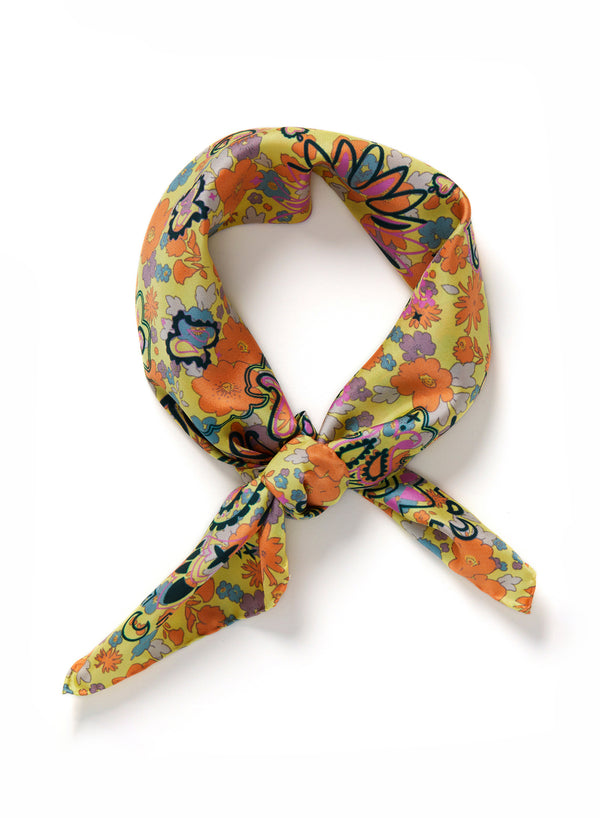 JANECARR 200134B-0235 - The Pixie Petit Foulard - Silk Twill - Col. Tonka – Tied