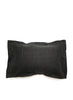 AUTHENTIC HANDMADE KUBA CLOTH CUSHION FROM CONGO, BLACK 1 - Back