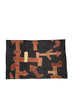 AUTHENTIC HANDMADE KUBA CLOTH CUSHION FROM CONGO, BLACK 1 - Flat