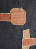 AUTHENTIC HANDMADE KUBA CLOTH CUSHION FROM CONGO, BLACK 2 - Detail