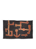 AUTHENTIC HANDMADE KUBA CLOTH CUSHION FROM CONGO, BLACK 2 - Flat