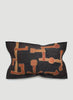 AUTHENTIC HANDMADE KUBA CLOTH CUSHION FROM CONGO, BLACK 2 - Lead Image