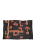 AUTHENTIC HANDMADE KUBA CLOTH CUSHION FROM CONGO, BLACK 3 - Flat