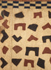 AUTHENTIC HANDMADE KUBA CLOTH CUSHION FROM CONGO, IVORY 1 - Detail