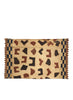 AUTHENTIC HANDMADE KUBA CLOTH CUSHION FROM CONGO, IVORY 1 - Flat