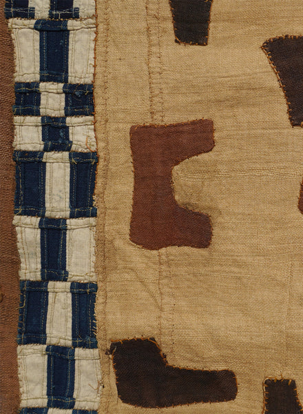 AUTHENTIC HANDMADE KUBA CLOTH CUSHION FROM CONGO, IVORY 4 - Detail 