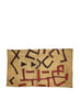 AUTHENTIC HANDMADE KUBA CLOTH CUSHION FROM CONGO, LINEAR 1 - Flat