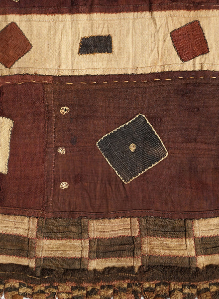 AUTHENTIC HANDMADE KUBA CLOTH CUSHION FROM CONGO, STRIPE 1 - Detail