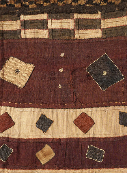 AUTHENTIC HANDMADE KUBA CLOTH CUSHION FROM CONGO, STRIPE 2 - Detail