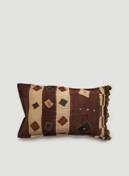 AUTHENTIC HANDMADE KUBA CLOTH CUSHION FROM CONGO, STRIPE 2 - Lead Image
