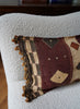 AUTHENTIC HANDMADE KUBA CLOTH CUSHION FROM CONGO, STRIPE 3 - Lifestyle