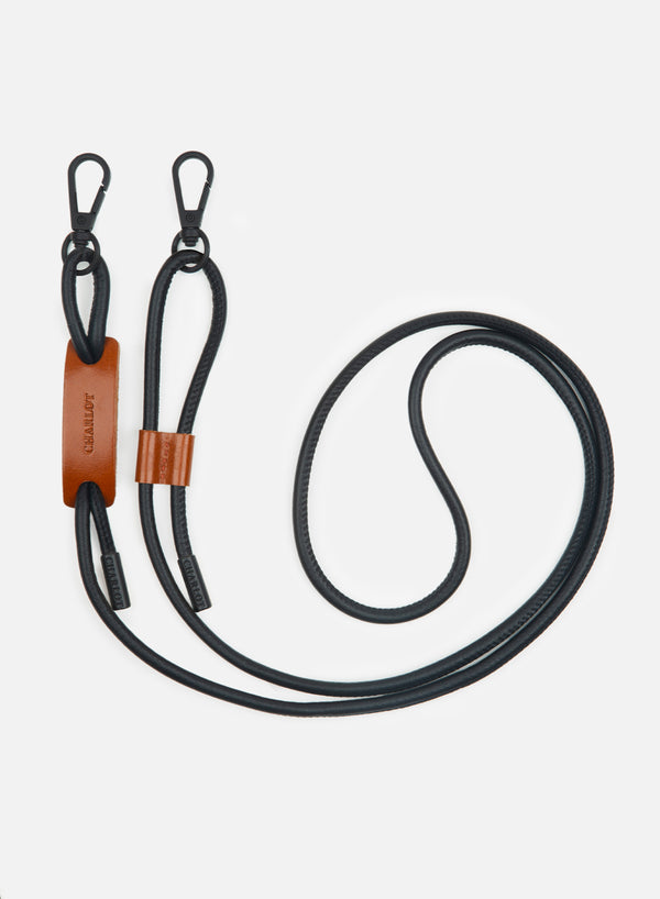 CHARLOT PARIS - Noga Black Leather Adjustable Phone Cord - 1