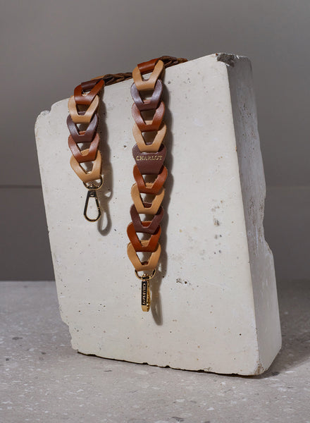 CHARLOT PARIS - Mel Tonal Brown Leather Phone Strap - 3