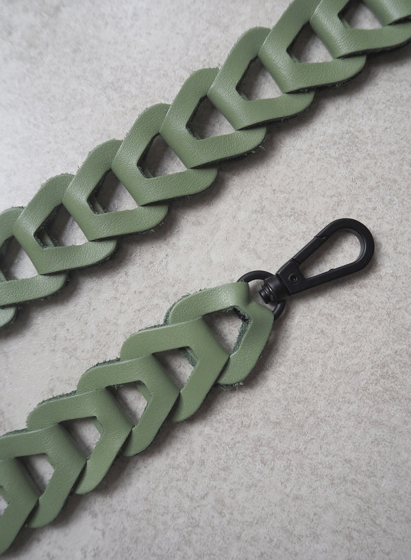 CHARLOT PARIS - Mel Sage Green Leather Phone Strap - 2