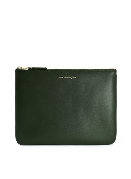COMME DES GARCONS - Classic Leather Zip Pouch - SA5100 - Bottle Green - Front